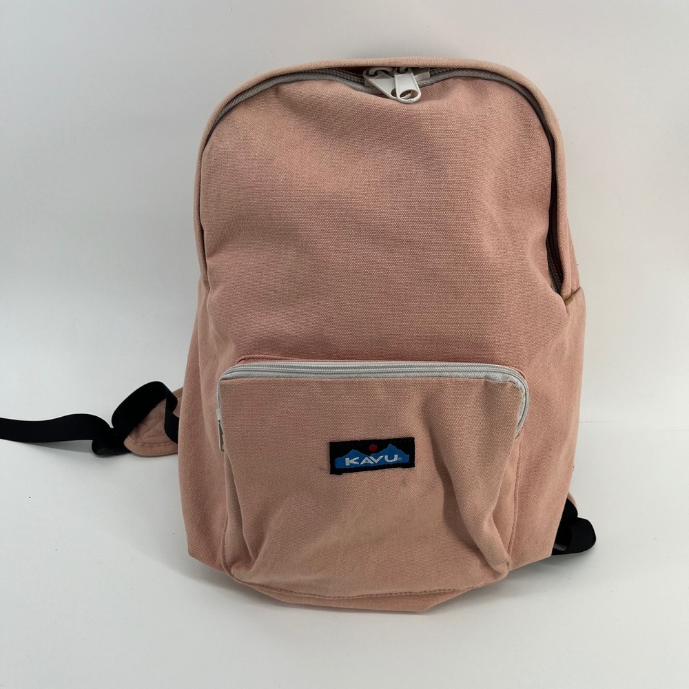 Kavu Gorbea Backpack‎ Pink Cotton Canvas Padded Straps Outdoor Unisex OS